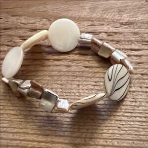 Chic Cream and Brown Beaded Bracelet